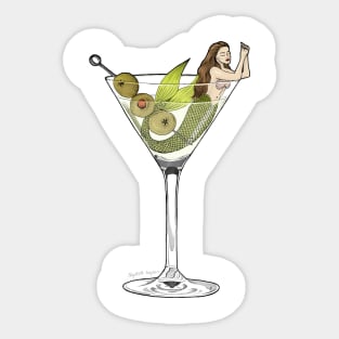 Martini Mermaid Sticker